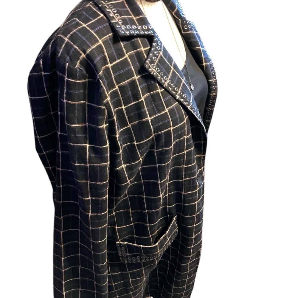 Gimmicks Black Plaid Flannel Duster size L - Picture 4 of 11